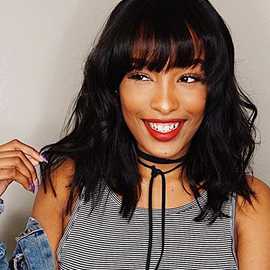 黑色女卷发波波假发黑色短卷发假发高温丝波波头假发跨境专供胶纸