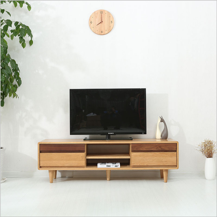厂家直销北欧电视柜现代简约白橡木实木家具客厅日式电视柜代发|ms