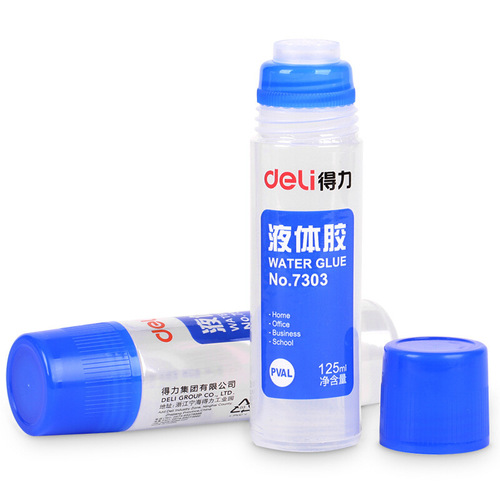 Deli Deli 7303 liquid glue 125ml strong viscosity liquid glue 12 pieces/box office wholesale