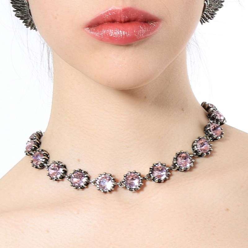 Alloy Fashion Flowers necklace(Black-1) NHQD5113-Black-1