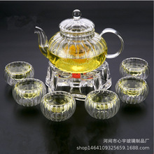 批发耐热玻璃茶壶整套茶具红茶花茶壶南瓜壶条纹水晶茶壶
