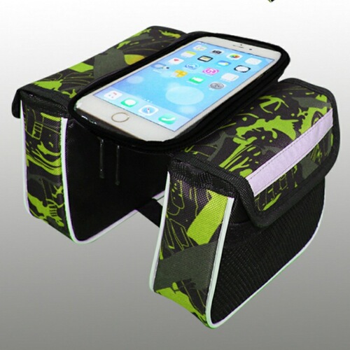 Bicycle and mountain bike front beam bag, touch screen mobile phone bag, enlarged saddle bag, frame tube bag, riding equipment