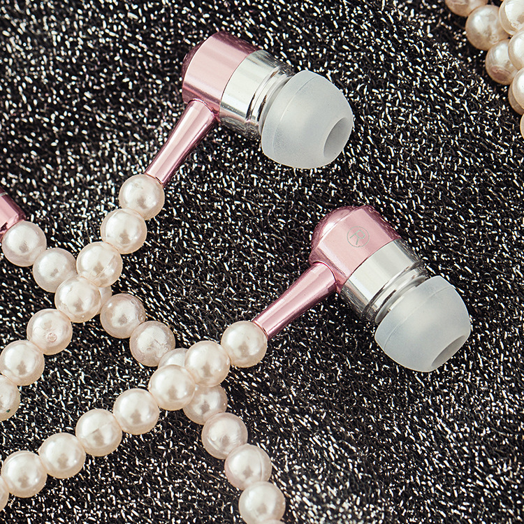 Directly Sold By The,Pearl Necklace Earphones,Streaming Earphones,Metal Earphones With Heavy Bass Sound And Wire-controlled Call Earphones