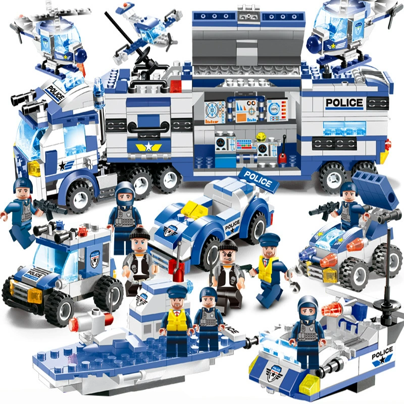 Constructor, toy, police, small particles