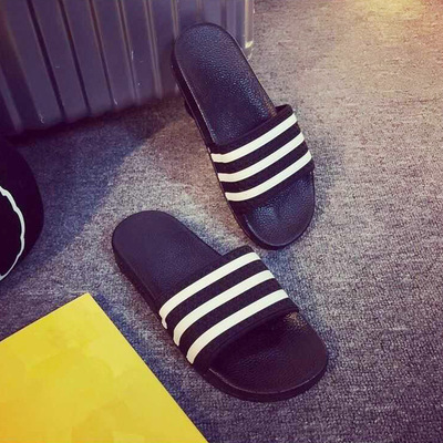 2020 summer New slippers PVC Home Furnishing Three bars slipper lovers Shower Room stripe sandals  wholesale