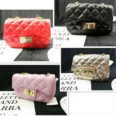 欧美经典儿童小香风菱格链条包包 单肩手提斜挎多功能小包 厂家销