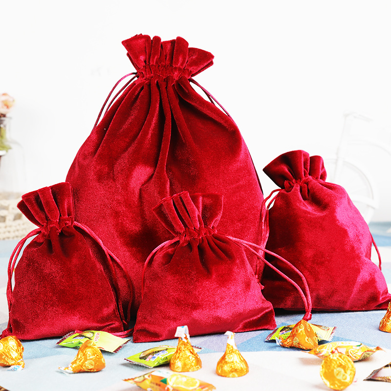 高档金丝绒喜糖袋婚庆用品木耳口束口袋私人物品收纳袋支持定制