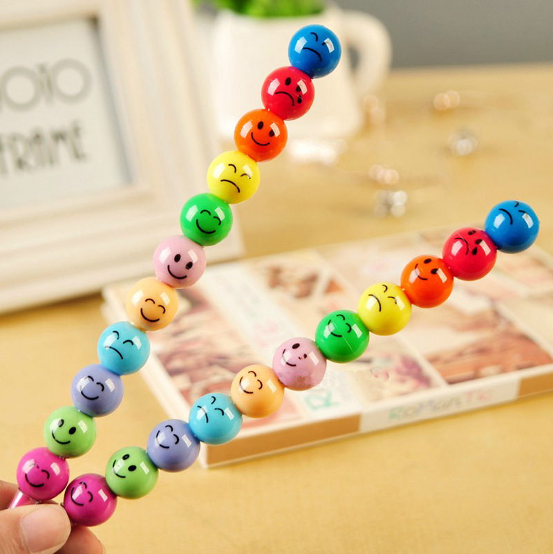 Adorable Pai stationery Expression Sugar-coated haws 7 colors crayon Graffiti Pen Small gifts Smiling face gourd crayon paint brush wholesale