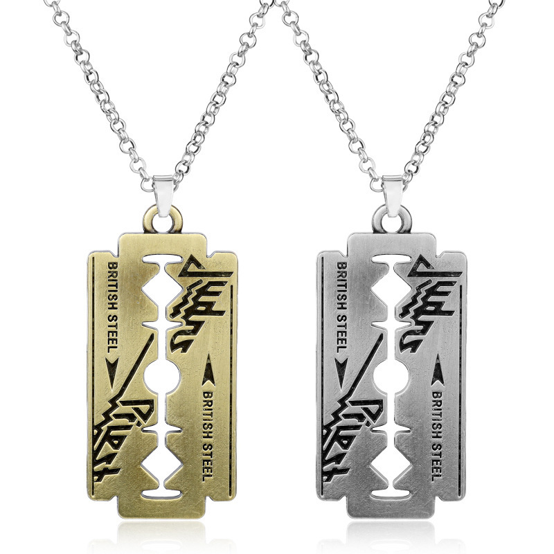 British Rock Band Judas Priest Blade Necklace Personalized Creative Razor Pendant Pendant Jewelry
