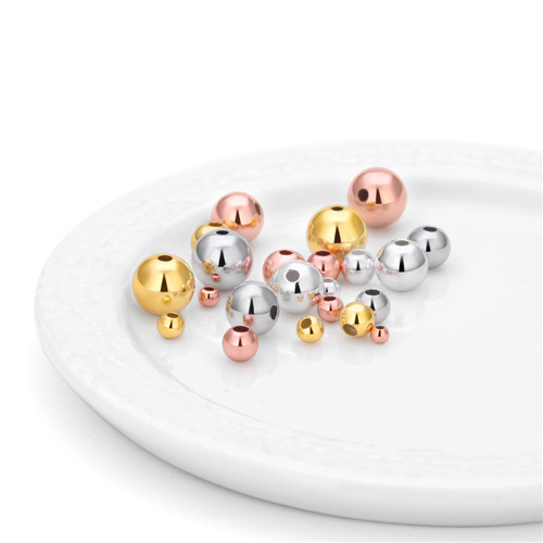 S990 sterling silver beads loose beads handmade diy pearlescent silver accessories braided red rope bracelet bead spacer material