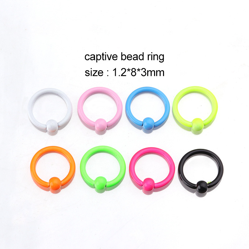 Neon Color Paint Stainless Steel Multi-purpose Ring display picture 1