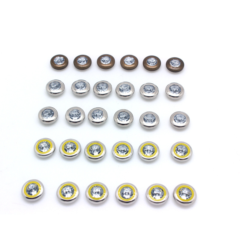 高品质镶嵌亚克力圆形带钻铆钉管钻凹珠撞钉 服饰箱包饰品