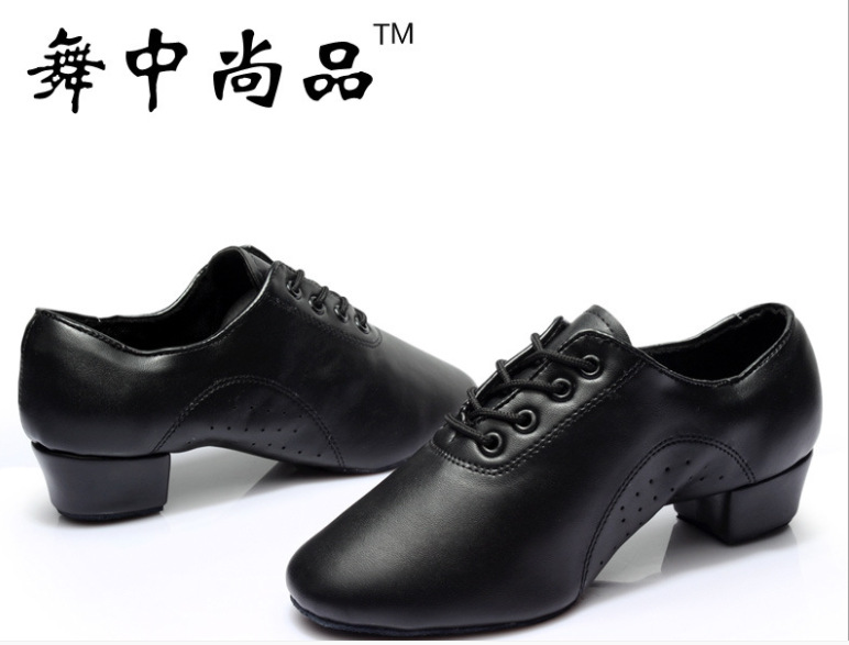 Children's Dance Shoes Children's Latin Dance Shoes Men's Mid-heel Modern Dance Performance PU Leather Shoes Square Dance Shoes Soft-soled Shoes