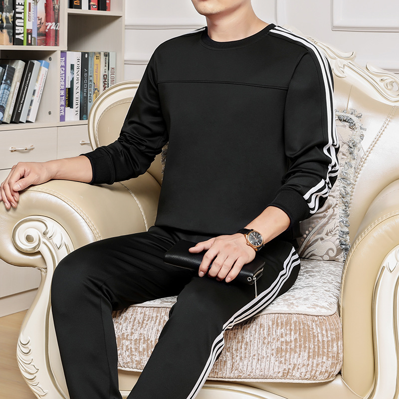 中老年运动套装男春秋季中年男士休闲运动服秋装爸爸运动装两件