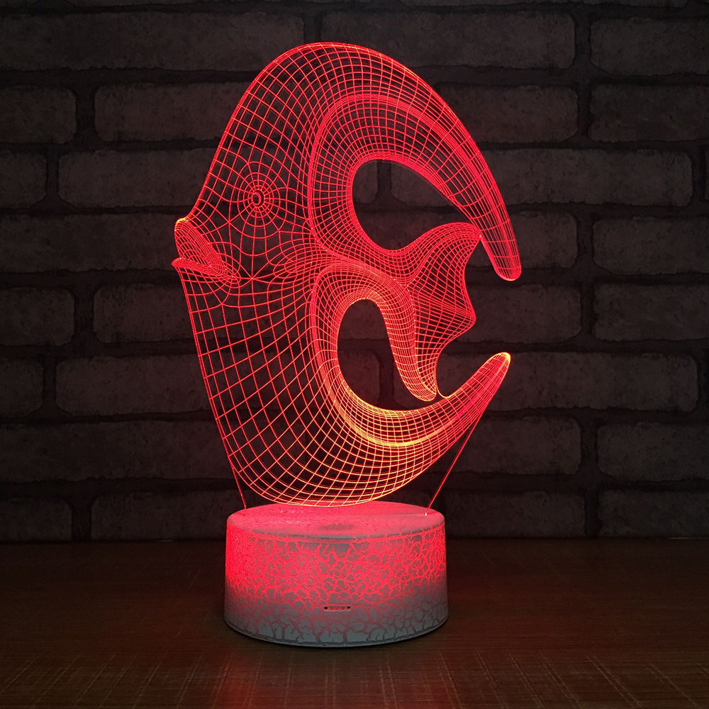 亚马逊爆款 爆裂纹3D灯小夜灯台灯