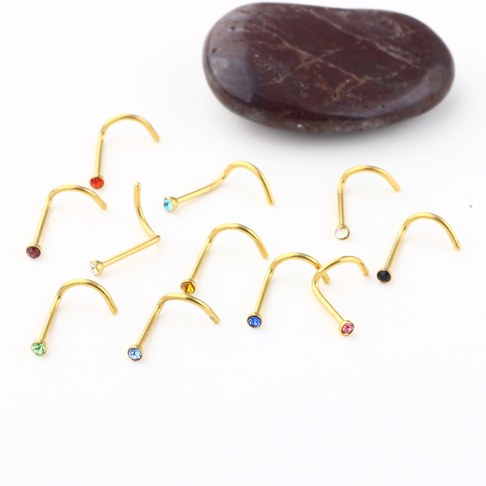 Fashion Geometric Stainless Steel Inlay Ear Studs 1 Piece