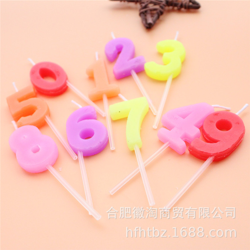 小号数字蜡烛 创意彩色生日蛋糕蜡烛0-9私房烘焙甜品店包装批发