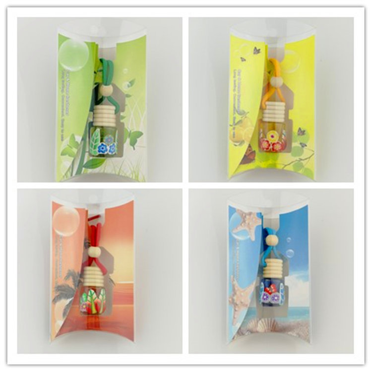 汽车香水瓶挂件饰品包装盒软陶瓶软盒不含瓶子纸卡加pvc可定制