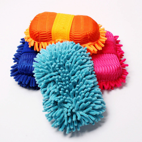 Single-sided chenille car cleaning gloves, microfiber high-density dusting rags, street stalls, 10 yuan store daily necessities