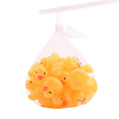 Vinyl Playing Duck - little duck, can make a sound when pinched, educational toy mother and duck, beautiful and cute mesh bag packaging