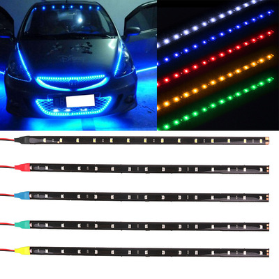 防水30CM15SMD 汽車摩托裝飾RGB氣氛燈 LED車載燈帶車燈 氛圍燈條