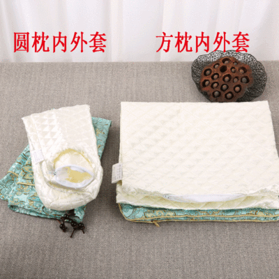 厂家供应颈椎枕套圆柱形外套款锦缎面料枕套批发定制一件代发