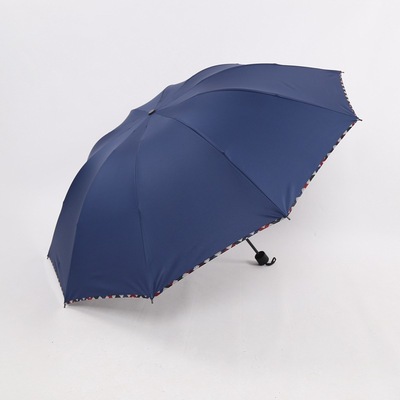 黑胶商务三折伞双人加大加固十骨抗风雨伞批发广告伞定制logo