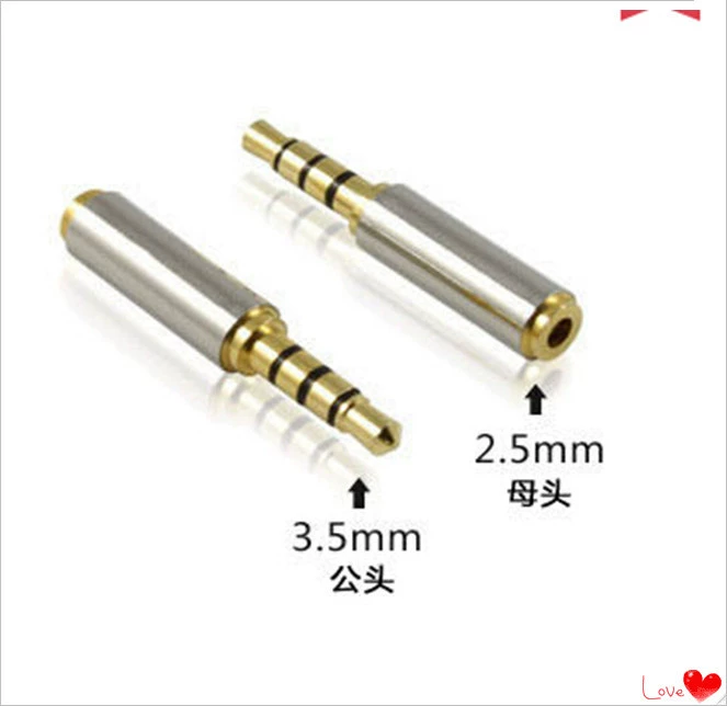 Адаптер гарнитуры мобильного телефона Адаптер 3,5 мм на 2,5 мм Адаптер 3,5 штекер на 2,5 гнездо от большого к маленькому