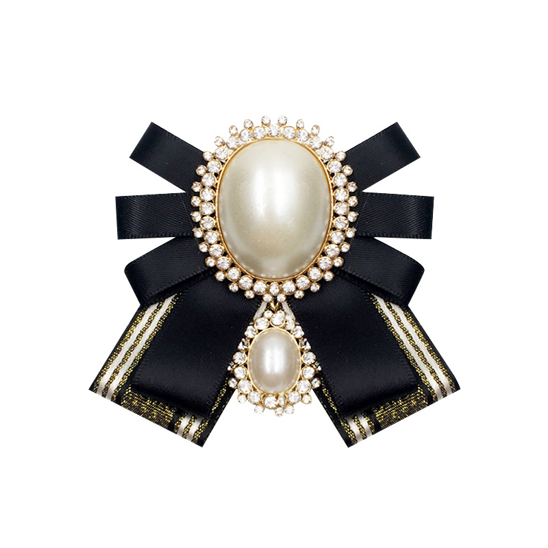 Holiday, Daily Occasion Elegant Pin Bow Knot Alloy Ribbon Plating Inlay Artificial Pearls Artificial Diamond Women's Brooches