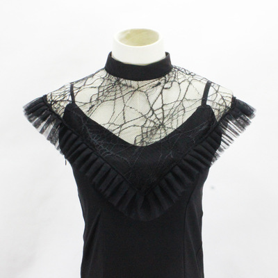 亚马逊欧美爆款 蜘蛛网假领子吊带背心毛衣内搭装饰领速卖通