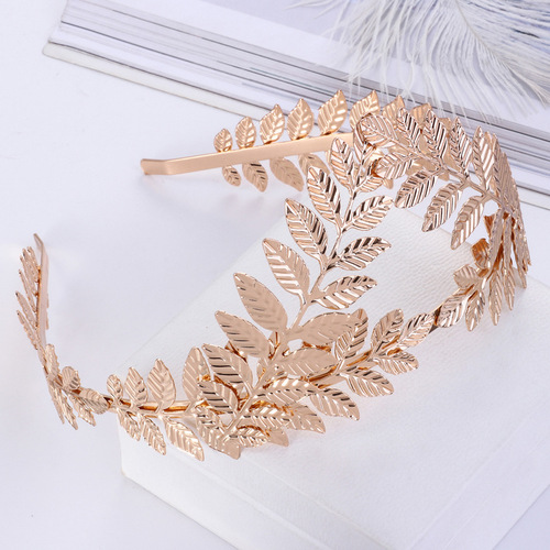Ka Tong Bridal Crown Leaf Headband European and American Baroque Bridesmaid Hair Accessories Birthday and Christmas Gifts