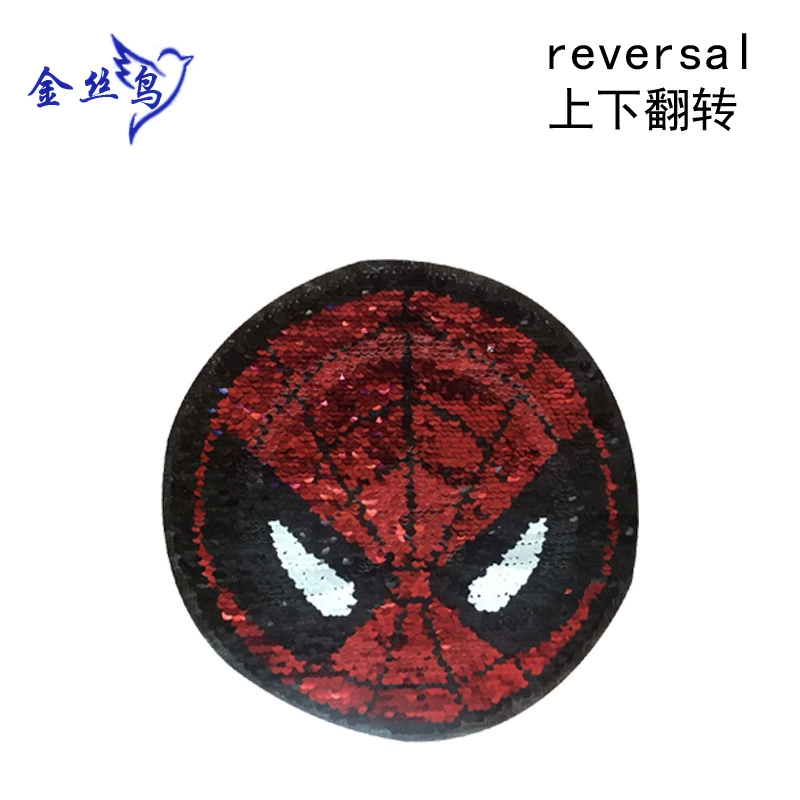 Можно перевернуть блестящую ткань наклейку Spider-Man Красивое изменение Капитан Щит Sequening Патч Картина Патч Патч Post