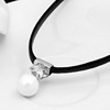 Short necklace from pearl, retro accessories, South Korea, new collection, wholesale