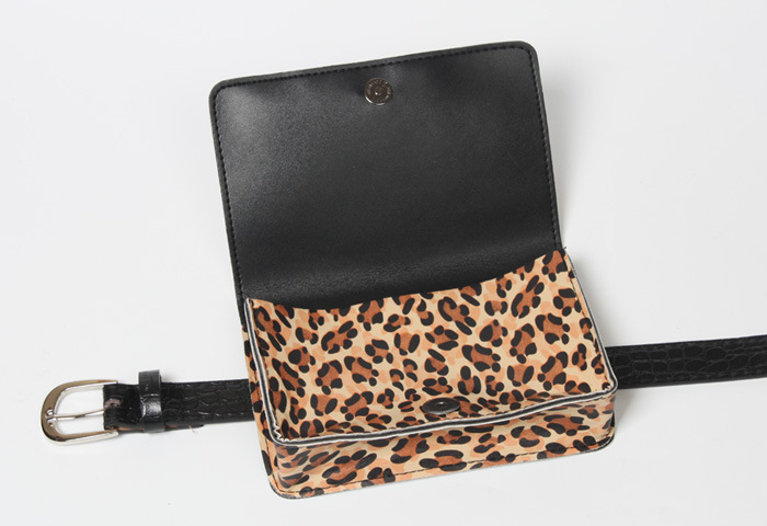 Snake Leopard Pattern Thin Belt Waist Bag display picture 5