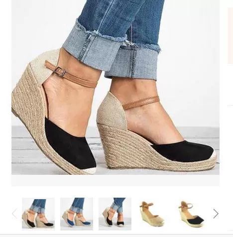 Летние босоножки на танкетке с пряжкой для женщин 40-43