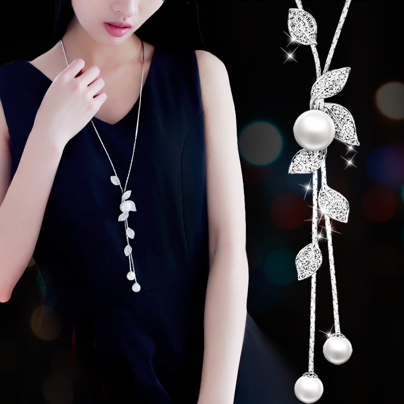 Fashionable summer long sweater pearl with tassels