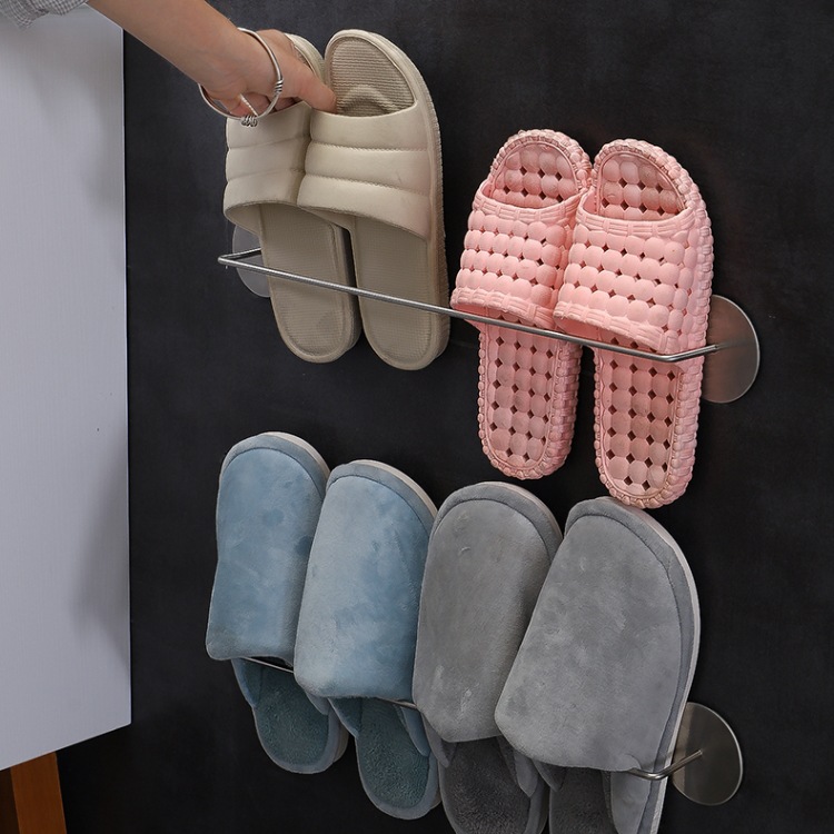 浴室拖鞋架墙壁挂式免打孔卫生间厕所家用拖鞋挂架