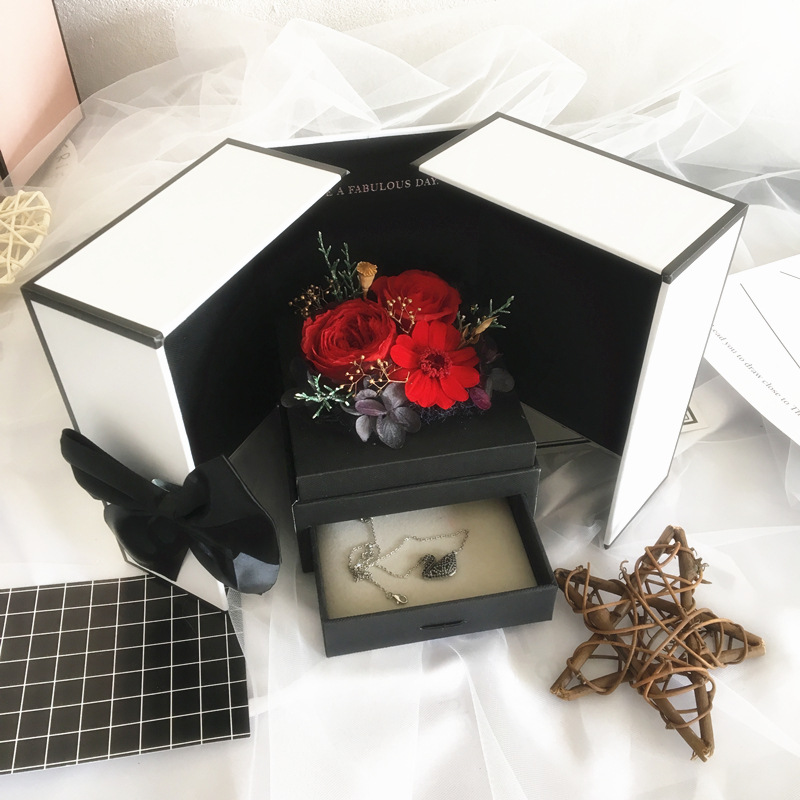 Spend eternity Gift box rose Gift box Tanabata high-grade Stripped of Party membership and expelled from public office Gift box Valentine's Day birthday originality Spend eternity gift