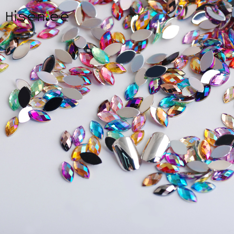 Cross-Border New Product: Super Shiny Horse Eye-Shaped Acrylic Mixed Color Ab Nail Art and Clothing DIY Irregular Turtle-Shaped Rhinestones for Nails
