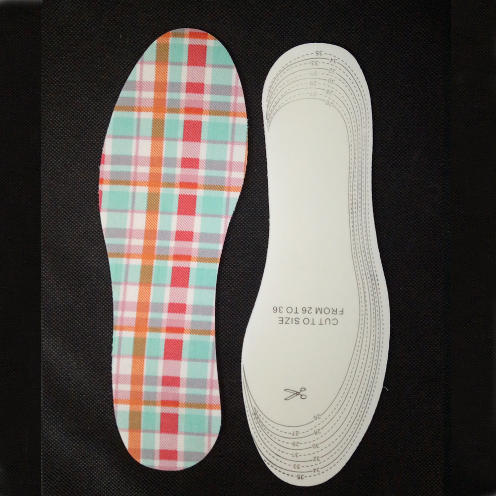 乳胶格子棉布鞋垫 四