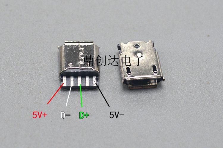 Micro USB 母头 焊线式 5P USB 母座 迈克带胶壳母头 安卓 插座-阿里巴巴