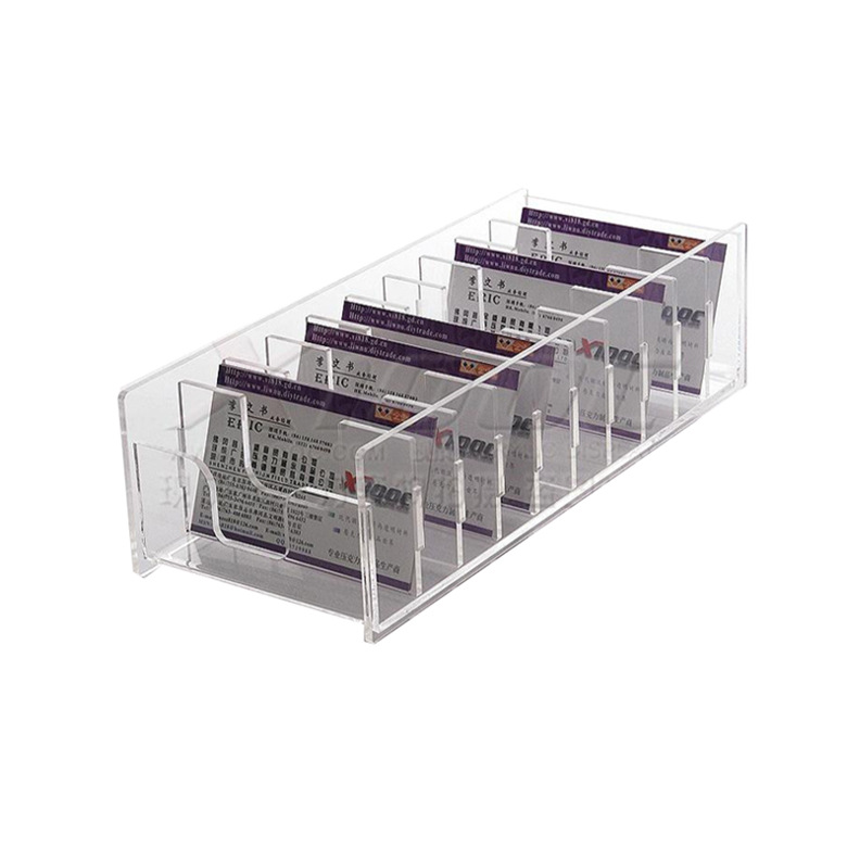 透明亚克力名片展示盒 有机玻璃办公桌面储物盒定制