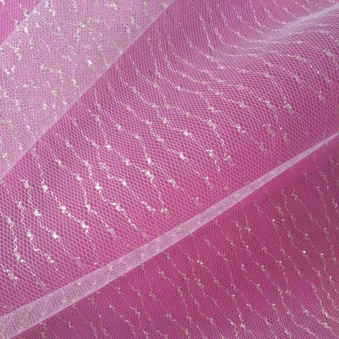 热销款无弹全锦纶金线条纹提花网布 纱裙 婚纱礼服面料 颜色现货