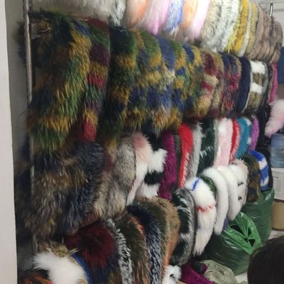 major leather and fur factory Hezi Fur collar Double color Hit color scarf Fur collar Raccoon fur collar