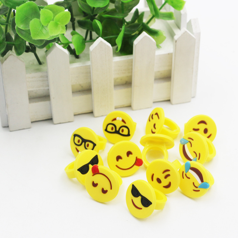 Cartoon Style Emoji Face Epoxy Rings display picture 10