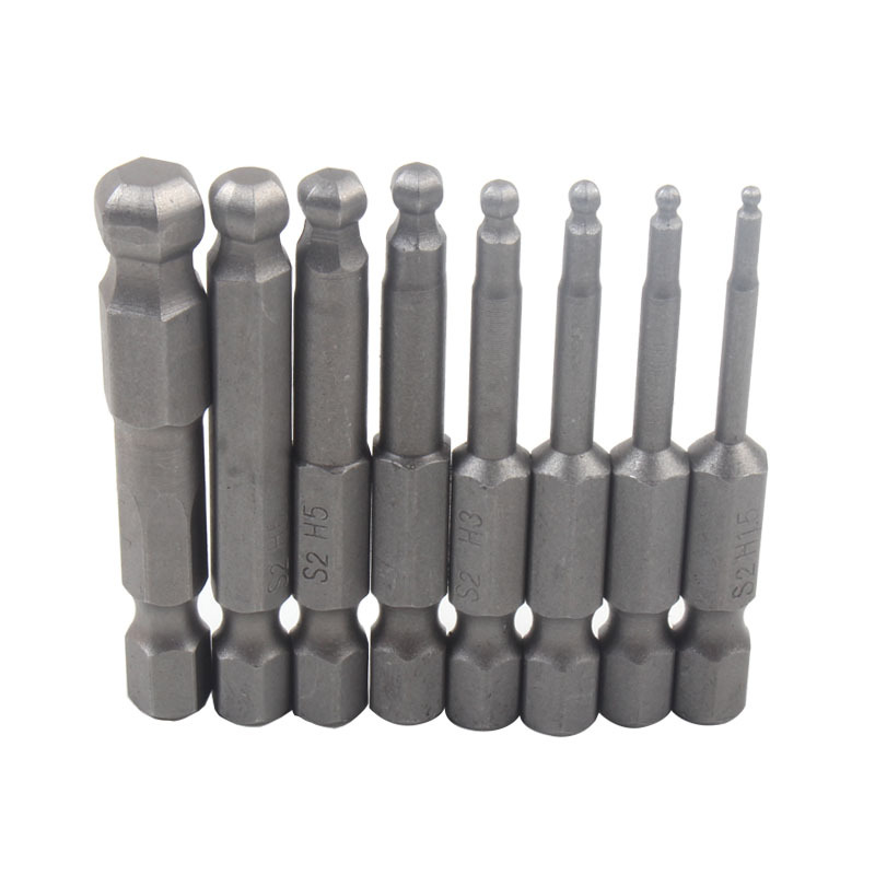 尼高Necal球头内六角电动批头 六角风批头 拨柄气动螺丝刀起子头