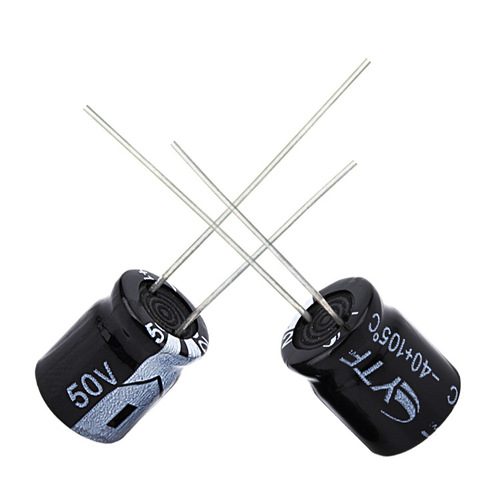YTF brand aluminum electrolytic 50V 220UF, volume 8*16mm, 220UF/50V rated temperature gun using electrolytic capacitors