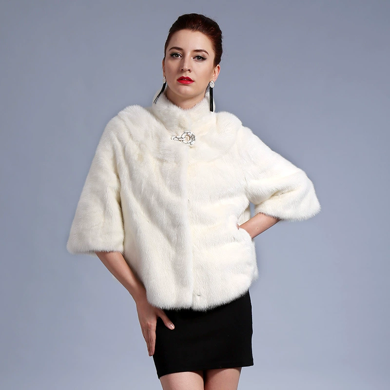 Фланяй Нью Mink Fur Jacket White Classic Princess Shirt Fur Coat Jacket Women's Fur Clothing Processing