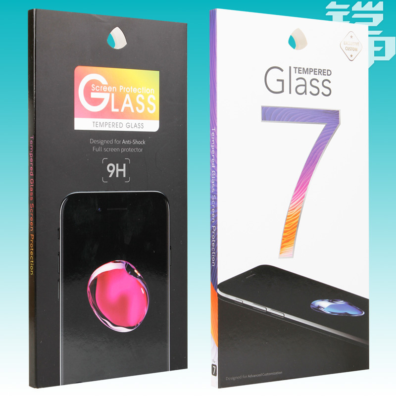 可定做手机钢化膜包装 现货批发iPhone7玻璃保护贴膜包装盒KJ-647