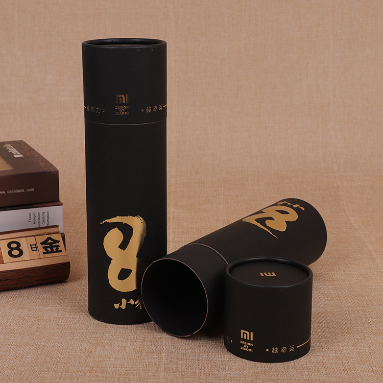 环保包装纸罐牛皮纸纸筒礼盒定制黑色纸管圆筒包装盒批发定做logo